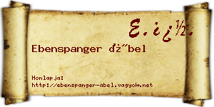 Ebenspanger Ábel névjegykártya